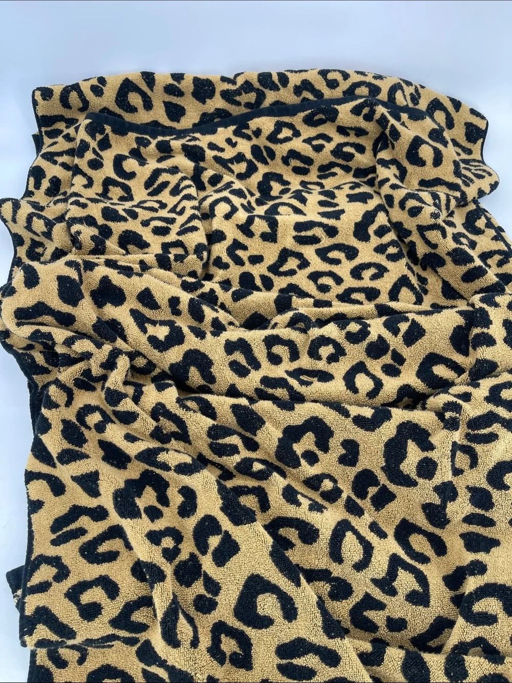 Christian Lacroix Black and Gold Leopard Print Bath Towels-Set Of 3